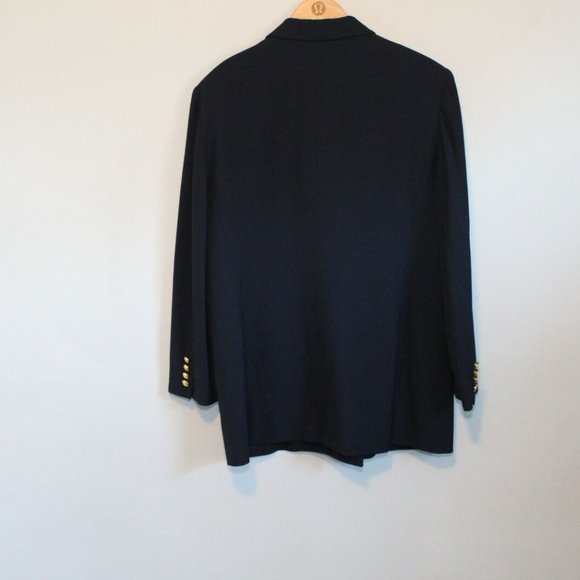 Lauren Ralph Lauren Wool Double Breasted Blazer Suit Jacket Navy Size 14 H11870 - Picture 6 of 9